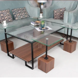 طقم طاولة زجاج