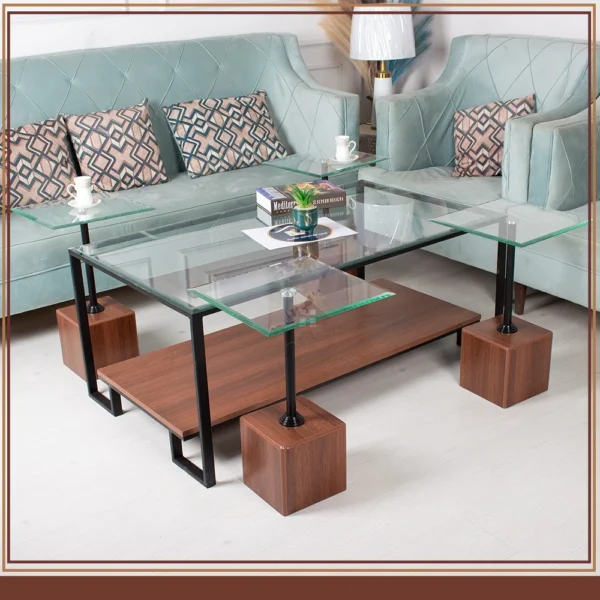 طقم طاولة زجاج